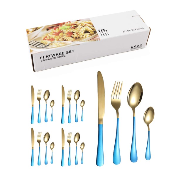 

20pcs Stainless Steel Cutlery Set, Multicolor