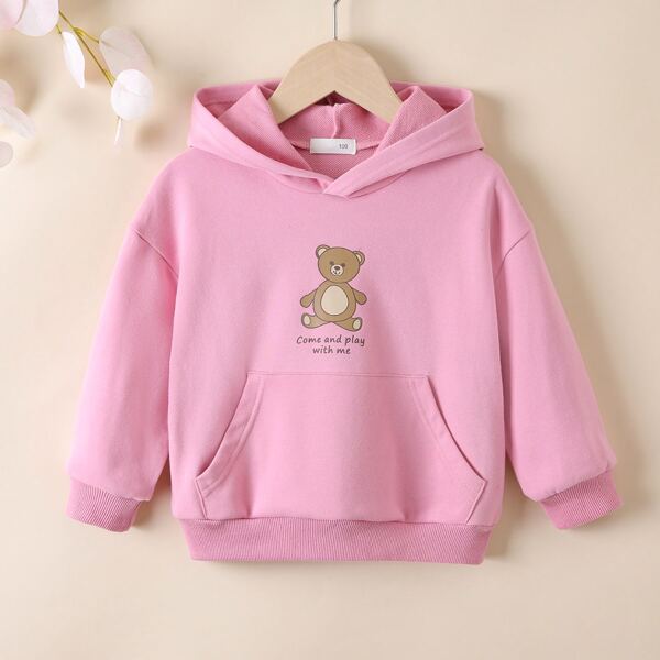 

Toddler Girls Cartoon Graphic Hoodie, Hot pink