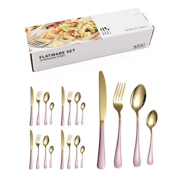 

20pcs Stainless Steel Cutlery Set, Multicolor
