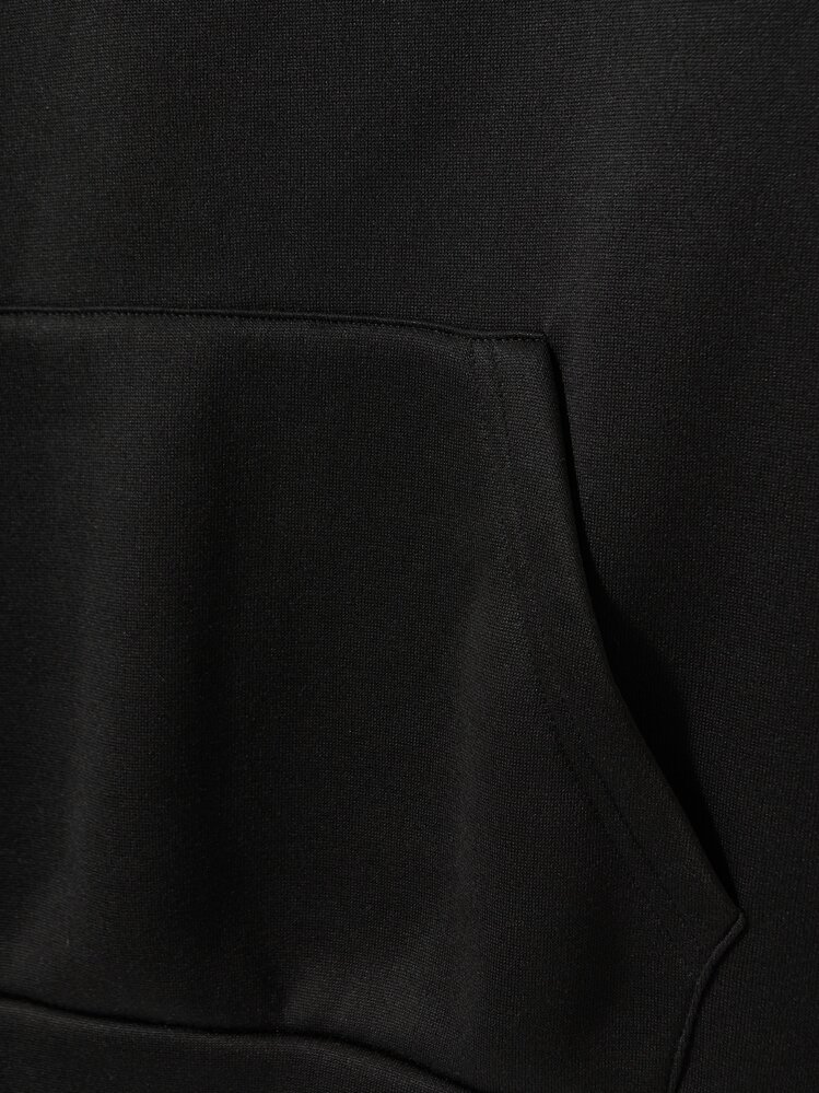 Manfinity Homme Homme Sweat-shirt à capuche thermique slogan à poche kangourou à cordon - Noir - Voir 5