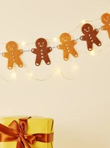 1pc 3m Christmas Gingerbread Garland String Light - Yellow - View 3
