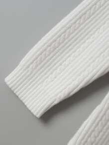 小女童拼接邊毛衣裙 - 白色 - 查看 4