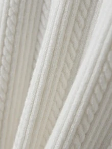 小女童拼接邊毛衣裙 - 白色 - 查看 5