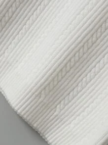 小女童拼接邊毛衣裙 - 白色 - 查看 8