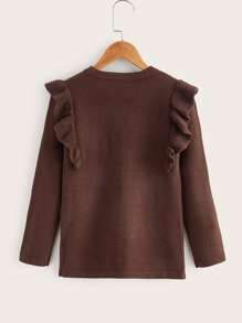 Niñitas Jersey ribete con fruncido - Café integral - Ver 2