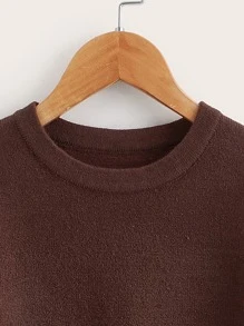 Niñitas Jersey ribete con fruncido - Café integral - Ver 4