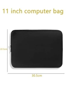 Túi đựng máy tính xách tay 11 inch trơn tương thích với iPad - màu đen - Xem 3