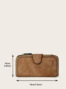 Thư đồ họa Dây kéo Ví dài Ví dài phong cách cổ điển, Ví thời trang dành cho nữ có nhiều khe cắm thẻ & Sổ séc cửa sổ ID Quà tặng, quà tặng - màu nâu - Xem 3