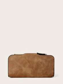 Thư đồ họa Dây kéo Ví dài Ví dài phong cách cổ điển, Ví thời trang dành cho nữ có nhiều khe cắm thẻ & Sổ séc cửa sổ ID Quà tặng, quà tặng - màu nâu - Xem 5