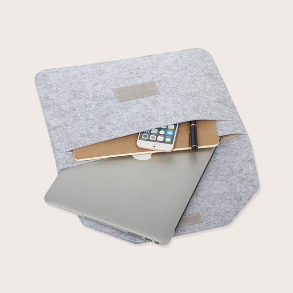 

13 Inch Plain Laptop Bag, Light grey