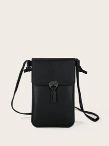 Minimalist Phone Crossbody Bag - Black - View 1