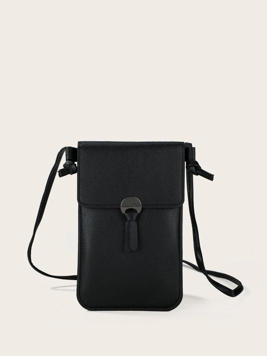 Minimalist Phone Crossbody Bag - Black - View 1
