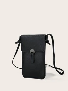 Minimalist Phone Crossbody Bag - Black - View 2