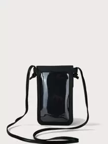 Minimalist Phone Crossbody Bag - Black - View 4