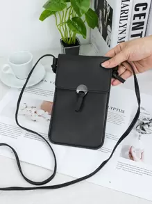 Minimalist Phone Crossbody Bag - Black - View 6