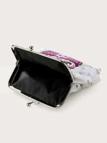 Owl Graphic Kiss Lock Coin Case Lightweight,Fashion Money For Anniversary,For Birthday Gift,For Gift White-Collar Workers,For Male,For Female - White - View 4