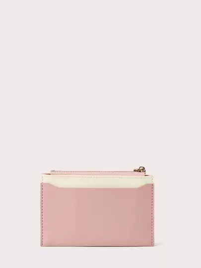 雙色卡片夾輕巧便攜信用卡身份證白領族女職員女度假周年禮物生日禮物配件禮物深粉色錢包