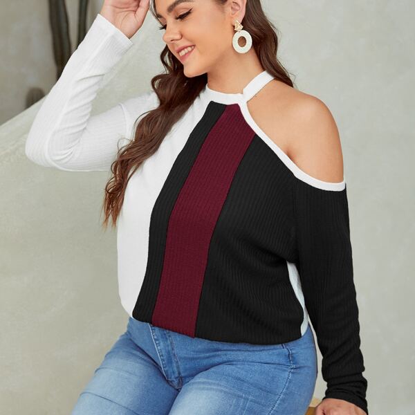 

Plus Cut Out Colorblock Tee, Multicolor