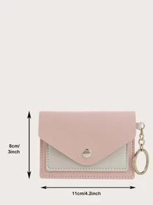 雙色翻蓋卡包 - 粉色 - 查看 3