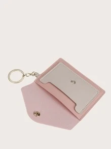 雙色翻蓋卡包 - 粉色 - 查看 5