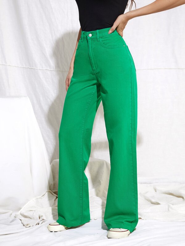 SHEIN EZwear Vintage 90s HighWaist Denim Boyfriend Fit Jeans SHEIN USA