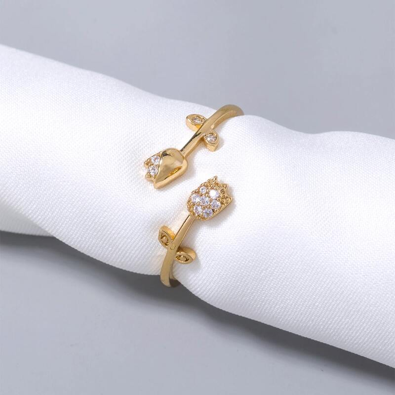 

Rhinestone Decor Ring, Gold