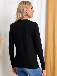 EMERY ROSE Color Block Tee - Multicolor - View 2