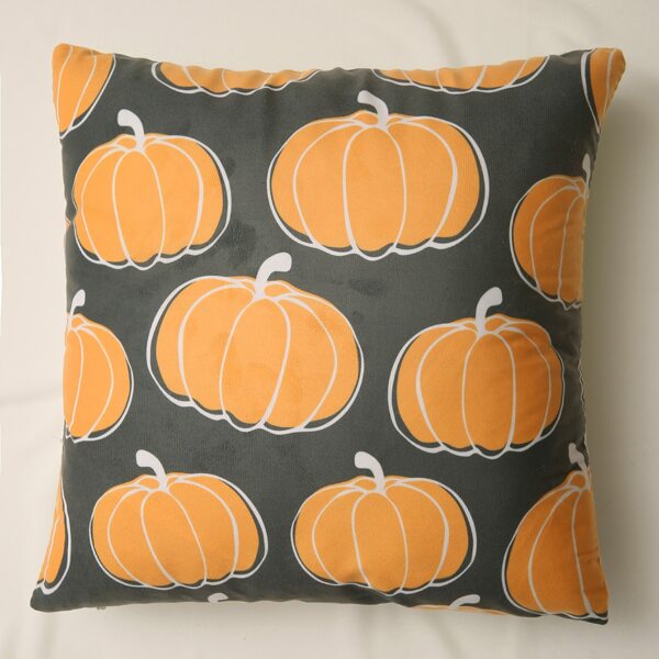 

Pumpkin Print Cushion Cover Without Filler, Multicolor