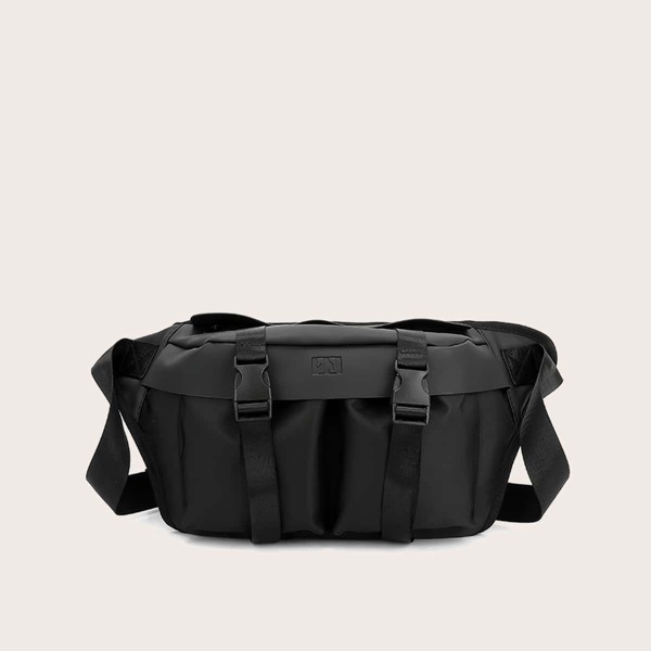 

Minimalist Buckle Fanny Pack, Black