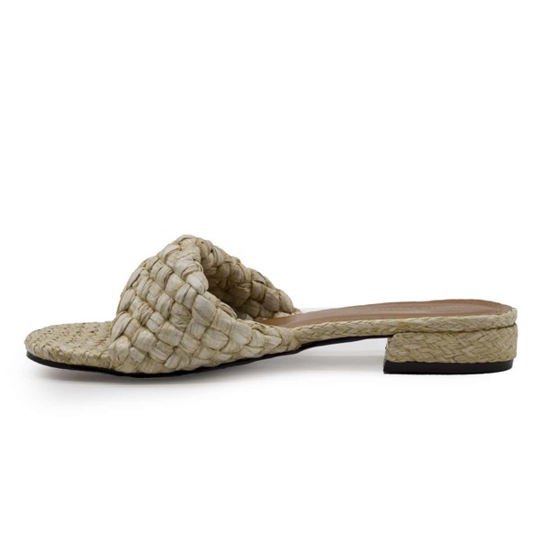 

Straw Twist Braided Design Slide Sandals, Yellow