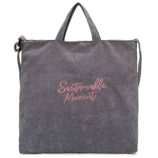 

Letter Embroidery Top Handle Bag, Grey