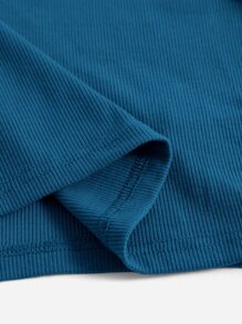 Muchica 两件套女士纯色圆领镂空设计休闲针织上衣套装 - 彩色 - 查看 6