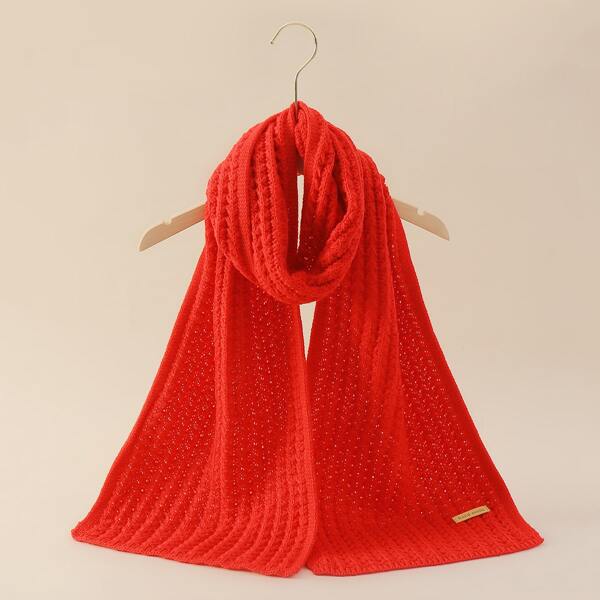 

Solid Knit Scarf, Red