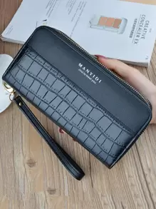 Crocodile Embossed Checkbook Cover Lightweight Modern Business Credit Card ID Card Cash Business Casual Teacher's Day Teacher Gifts Work Business Commute Travel Holiday Office Vacation For Gift For Lady For Female White-Collar Workers Wallet Ladies Wallet Wallet Women Teacher Gifts Gift For Girlfriend Women Gifts Present For Women Wallet Purse Wallet Long Wallet Wristlet Wallet