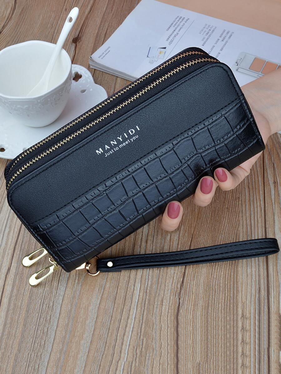 Crocodile Embossed Checkbook Cover Lightweight Modern Business Credit Card ID Card Cash Business Casual Teacher's Day Teacher Gifts Work Business Commute Travel Holiday Office Vacation For Gift For Lady For Female White-Collar Workers Wallet Ladies Wallet Wallet Women Teacher Gifts Gift For Girlfriend Women Gifts Present For Women Wallet Purse Wallet Long Wallet Wristlet Wallet