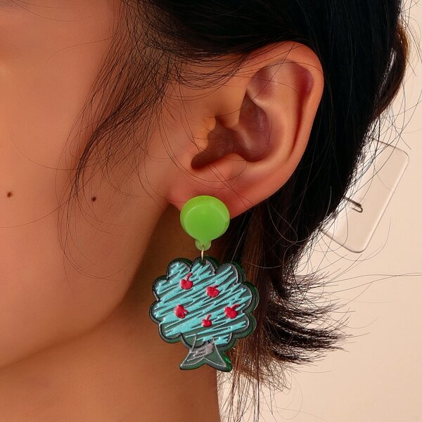 

Tree Charm Drop Earrings, Multicolor