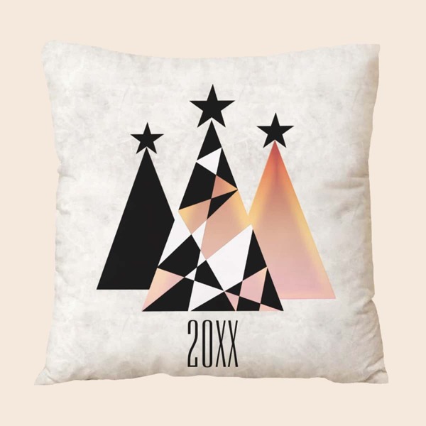 

Christmas Tree Print Cushion Cover Without Filler, Multicolor