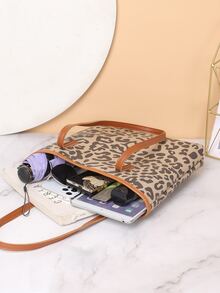 Leopard Tote Bag - Multicolor - View 2