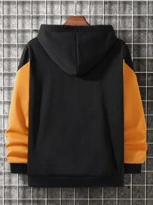 Manfinity Homme Áo nỉ Nam Dây kéo Túi Khối Màu Lá thư Giải trí - Nhiều màu - Xem 2