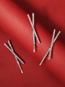 Elegant 3pcs Rhinestone Decor Hair Clip Tiaras - Silver - View 3