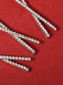 Elegant 3pcs Rhinestone Decor Hair Clip Tiaras - Silver - View 4