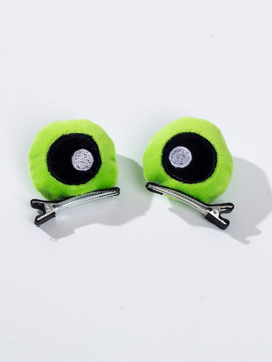 1pair Fashionable Frog Eye Hair Clip (2pcs/Set) Cute Claw Clips Hair Claws Hair Barrettes, School Stuff, Hair Accessories, Head Accessories - Multicolor - View 1