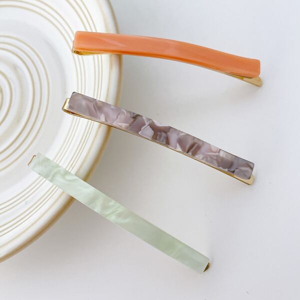 

2pcs Simple Hair Clip, Multicolor