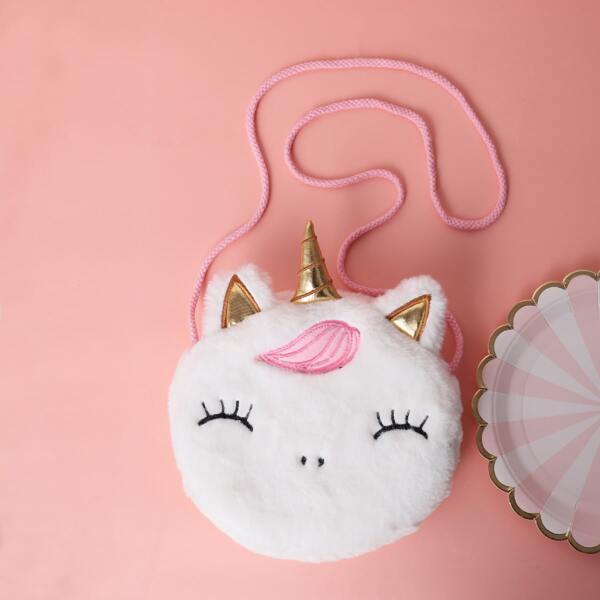 

Girls Unicorn Design Crossbody Bag, White