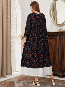 Mulvari Ditsy Floral Knot Cuff Smock Dress - Multicolor - View 2