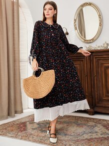 Mulvari Ditsy Floral Knot Cuff Smock Dress - Multicolor - View 4