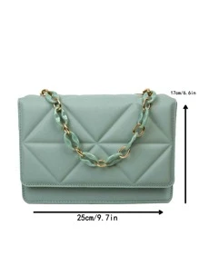 衍縫翻蓋單肩包