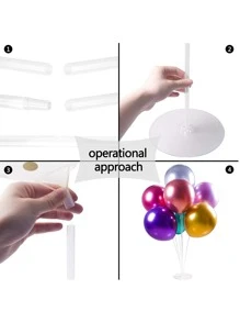 1件套透明靈活氣球架塑膠極簡可調節書桌氣球架適用於婚禮宴會