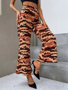 SHEIN Unity Allover Print Wide Leg Pants - Multicolor - View 6