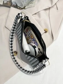 Houndstooth Pattern Bag - Black and White - View 3